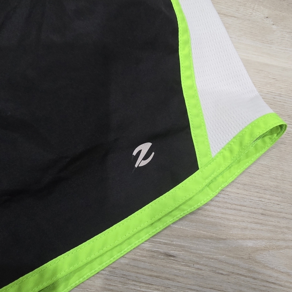 Energy Zone Running Shorts with Built in Brief Black Green White Size L - Picture 2 of 5